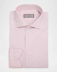 Men's Cotton Spread-Collar Dress Shirt