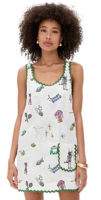 ALÉMAIS Play Embroidered Mini Dress Cream 8