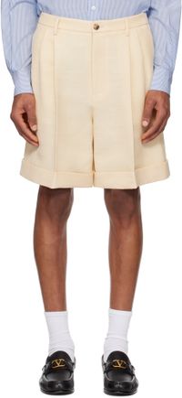 Valentino Beige Rolled Cuff Shorts