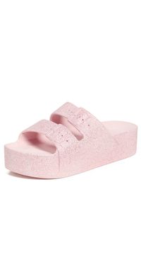 Freedom Moses Metallic High Platform Slides Rosie 10/10.5