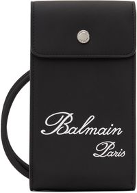 Balmain Black Faux-Leather Pouch