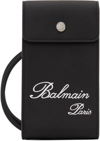 Balmain Black Faux-Leather Pouch