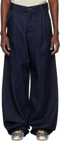 Dries Van Noten Indigo Pleated Jeans