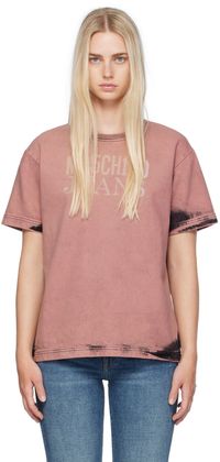 M05CH1N0 JEANS T-shirt rose à effet décoloré