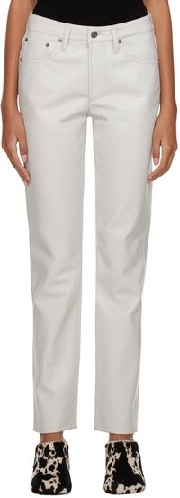 AGOLDE Gray Lyle Leather Pants