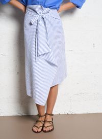 Diega - Jupe midi en coton mélangé imprimé - Taille L - Blanc