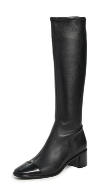 Tory Burch Cap Toe Knee High Boots Perfect Black 10.5