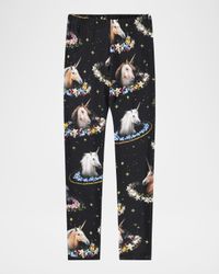 Girl's Niki Printed Organic Cotton Leggings, Size 3-6
