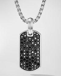 21mm Men's Chevron Tag Pendant in Silver