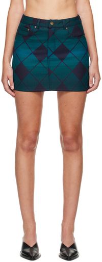 Ahluwalia Blue Woolmark Prize Edition Miniskirt