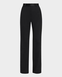 High-Rise Seasonless Wool Tuxedo Trousers