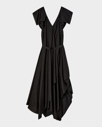 Plumet Draped Habotai Silk Maxi Dress