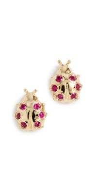 Sydney Evan 14k Tiny Ladybug Studs Yellow Gold One Size