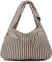 SC103 Taupe & Off-White Cocoon Sac Tote