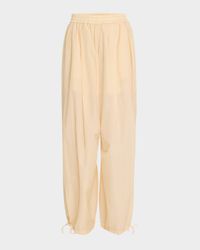 Drawcord-Ankle Wide-Leg Trousers
