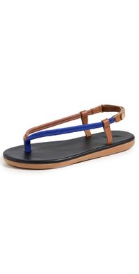 Ancient Greek Sandals Zoi Rope Sandals Blue/Tan 38