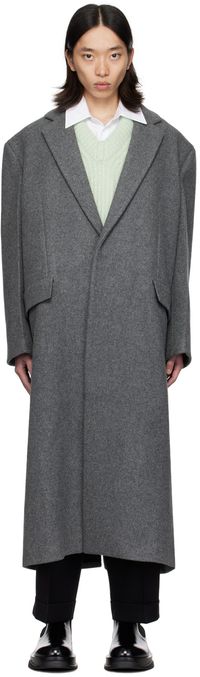Jil Sander Manteau gris en laine