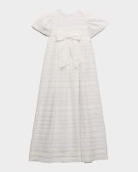 Girl's Sarah Ruffle-Trim Christening Gown, Size 0-12M