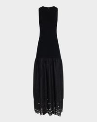 Lavina Embroidered Drop-Waist Maxi Dress