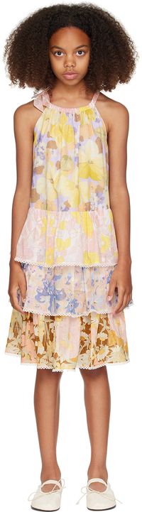ZIMMERMANN Kids Multicolor Pop Tiered Halter Dress