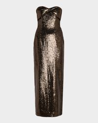 Twist Drape Sequined Ankle Dress