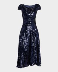 Sequined Fit & Flare Midi Dress