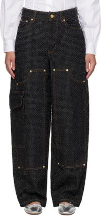 GANNI Black Fluffy Carpenter Jeans