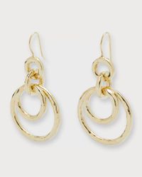 Puffy Hammered Jet Set Earrings in 18K Gold