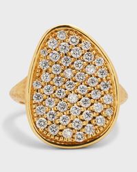 Lunaria Yellow Gold Ring with Diamonds - Size 7