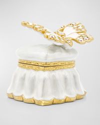 Heart and Butterfly 14K Gold-Plated Crystal Box