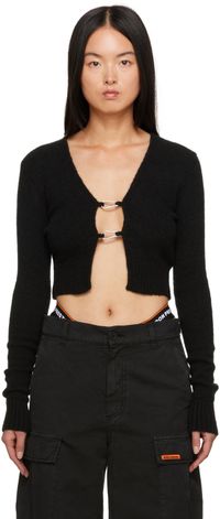 Heron Preston Black Lanyard Clasp Cardigan