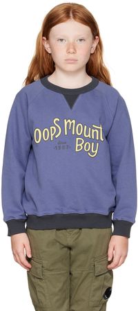 OOPS MY BOY Enfant | Pull molletonné bleu à manches raglan
