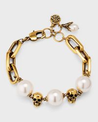 Pearly Chain and Skull Bracelet