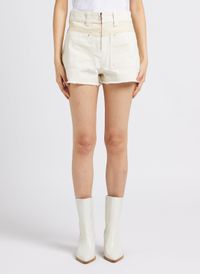 Ba&sh - Short taille haute en coton - Taille 42 - Blanc