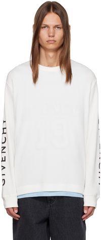 Givenchy White Printed Long Sleeve T-Shirt