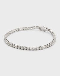 18K White Gold Round Diamond Bracelet, 7"L, 8.0tcw