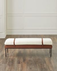 Austin Leather and Boucle Bench