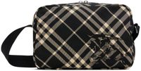 Burberry Black & Off-White Check Crossbody Bag