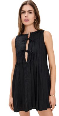 VRG GRL Valeria Linen Mini Dress Black XS