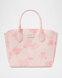 suite spring pansies leather crossbody tote bag