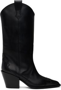 Aeyde Bottes de cowboy Ariel noires en cuir