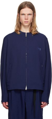 Y-3 Blouson bleu à garnitures à trois rayures - Sport Uniform