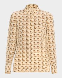 Charles Pug Crepe De Chine Blouse