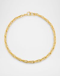 Brut Gold Twisted Link Necklace, 16"L