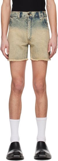 EGONlab Blue Stonewashed Denim Shorts