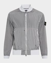 Men's Metallic Nylon Bomber Jacket