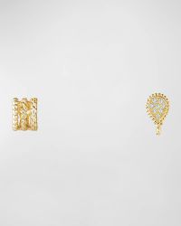 Serpent Boheme 18K Yellow Gold Small Asymmetric Diamond Earrings