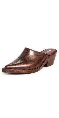 Melissa Texas Western Mules Bronze Glitter 9