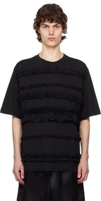 Simone Rocha T-shirt noir à garnitures à volants