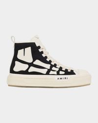 Men's Skel Court Canvas and Leather High-Top Sneakers